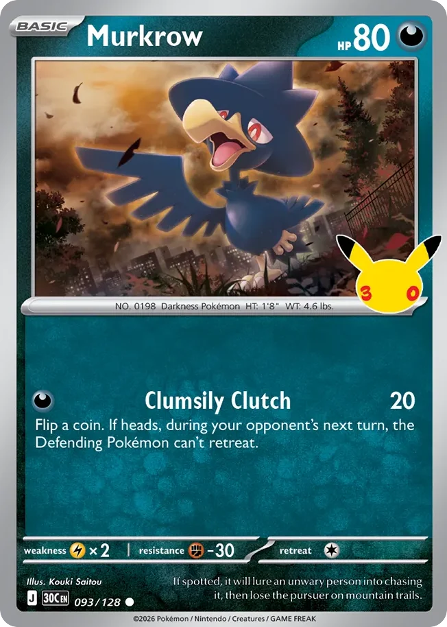Murkrow 093 30th Celebration (ME55) Pokemon Card