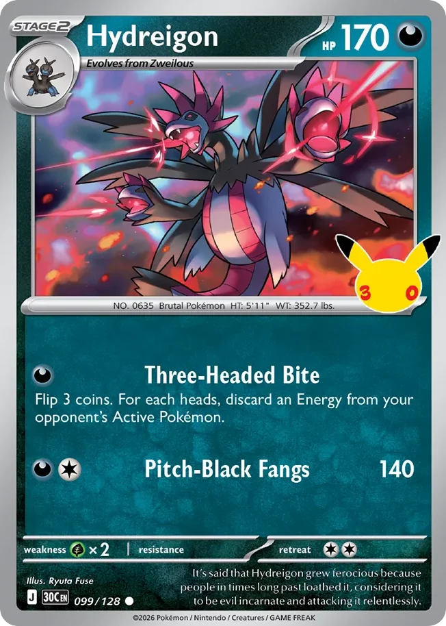 Hydreigon 099 30th Celebration (ME55) Pokemon Card