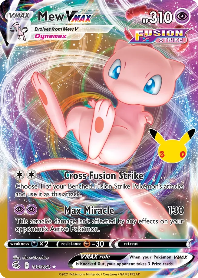 Mew VMAX 114 30th Celebration (ME55) Pokemon Card