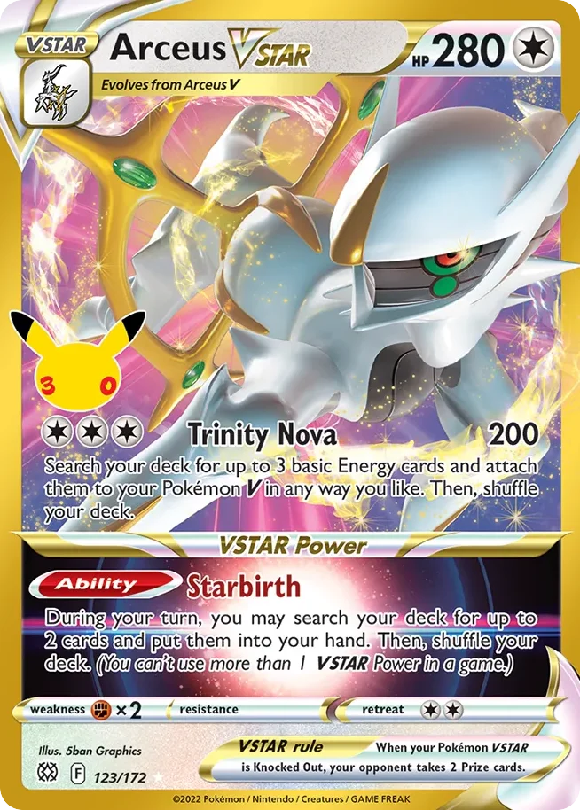 Arceus VSTAR 123 30th Celebration (ME55) Pokemon Card