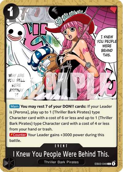 I Knew You People Were Behind This. 049 EB03 One Piece TCG Card