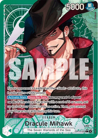 Dracule Mihawk (altArt) 020 OP14 One Piece TCG Card