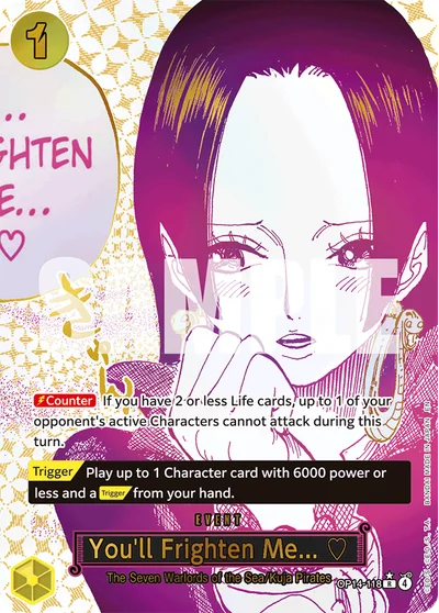 You'll Frighten Me... ♡ (altArt) 118 The Azure Sea's Seven One Piece Card