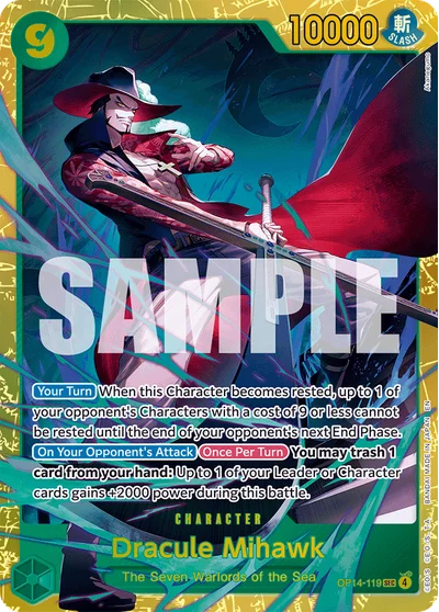 Dracule Mihawk 119 The Azure Sea's Seven One Piece Card