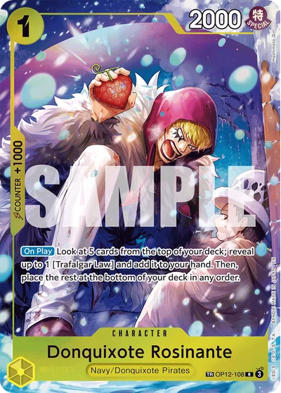rosinante deck one piece tcg OP12-061 Donquixote : Leader Alternative Art English Card : OP12: Legacy of the Master Unique collectible card featuring Donquixote Rosinante from One Piece TCG 1st Place GB Rosinante Deck
