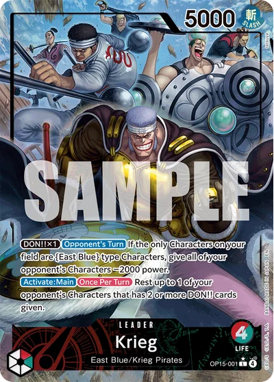 Krieg (altArt) 001 Adventure on Kamis Island One Piece Card