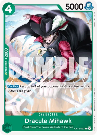 Dracule Mihawk 027 OP15 One Piece TCG Card