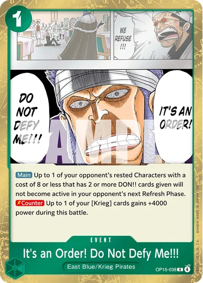 It's an Order! Do Not Defy Me!!! 038 OP15 One Piece TCG Card