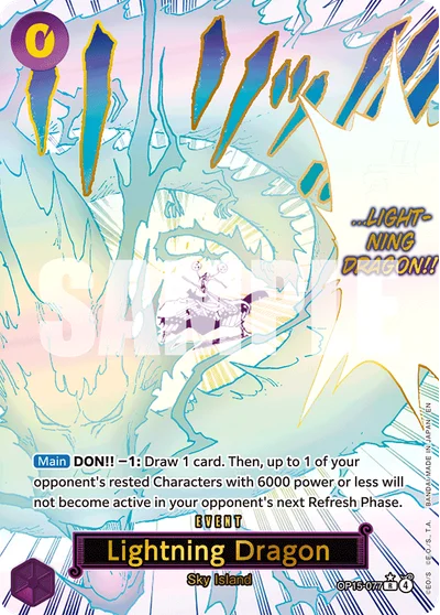 Lightning Dragon (altArt) 077 Adventure on Kamis Island One Piece Card