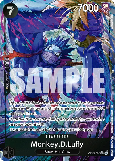 Monkey.D.Luffy (altArt) 092 Adventure on Kamis Island One Piece Card