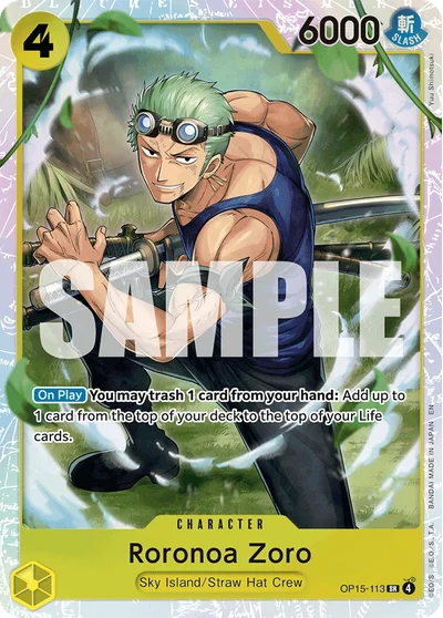 Roronoa Zoro 113 Adventure on Kamis Island One Piece Card