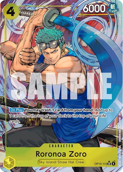 Roronoa Zoro (altArt) 113 Adventure on Kamis Island One Piece Card