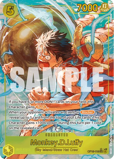 Monkey.D.Luffy (altArt) 119 Adventure on Kamis Island One Piece Card
