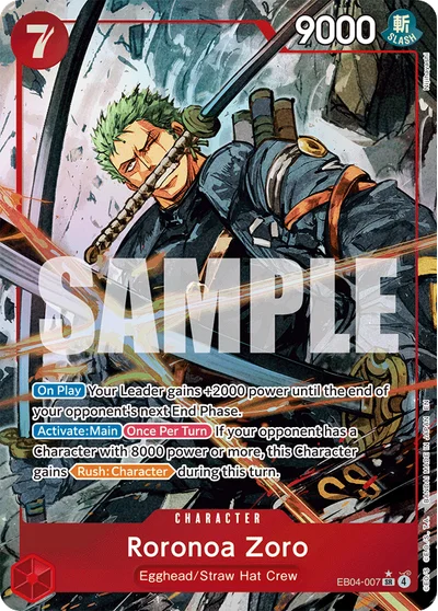 Roronoa Zoro (altArt) EB04-007 OP15 One Piece TCG Card