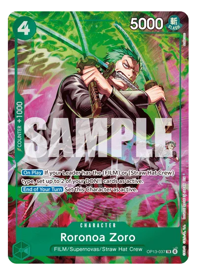 Roronoa Zoro OP13-037 Adventure on Kamis Island One Piece Card