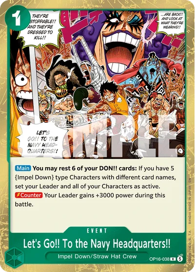Let's Go!! To the Navy Headquarters!! 038 OP16 One Piece TCG Card