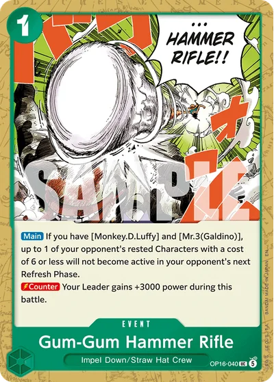 Gum-Gum Hammer Rifle 040 OP16 One Piece TCG Card