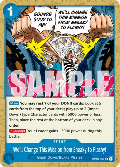 We'll Change This Mission from Sneaky to Flashy! 059 OP16 One Piece TCG Card