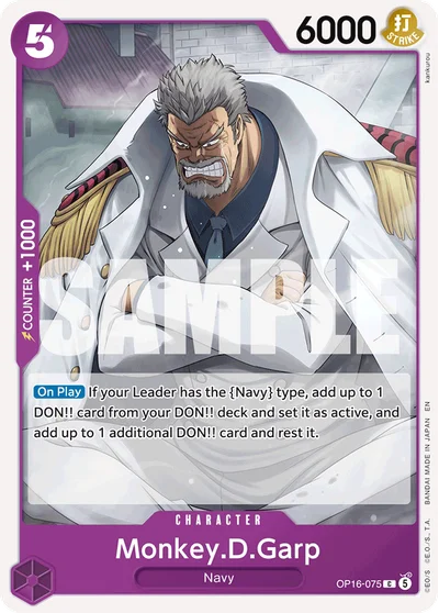 Monkey.D.Garp 075 OP16 One Piece TCG Card