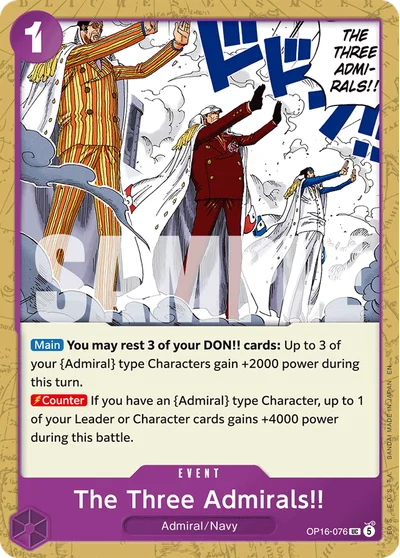 The Three Admirals!! 076 OP16 One Piece TCG Card