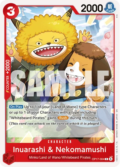 Inuarashi & Nekomamushi 004 OP17 One Piece TCG Card