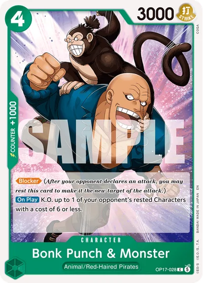 Bonk Punch & Monster 028 OP17 One Piece TCG Card