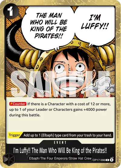 I'm Luffy!! The Man Who Will Be King of the Pirates!! 096 OP17 One Piece TCG Card