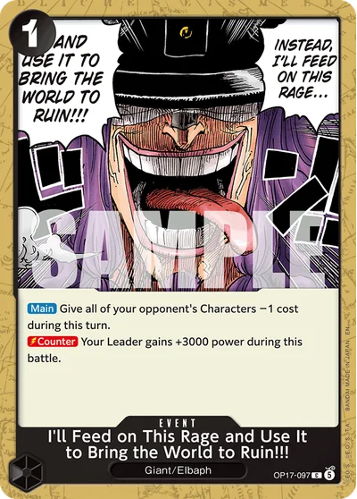 I'll Feed on This Rage and Use It to Bring the World to Ruin!!! 097 OP17 One Piece TCG Card