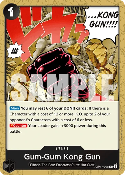 Gum-Gum Kong Gun 098 OP17 One Piece TCG Card
