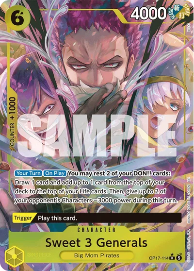 Sweet 3 Generals (altArt) 114 OP17 One Piece TCG Card