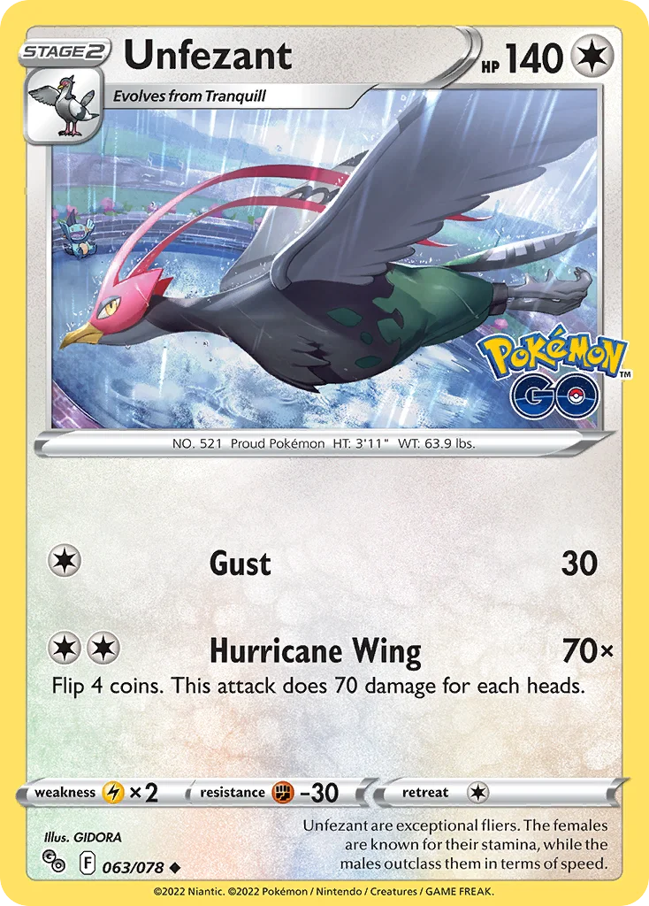 Unfezant 063 Pokemon GO