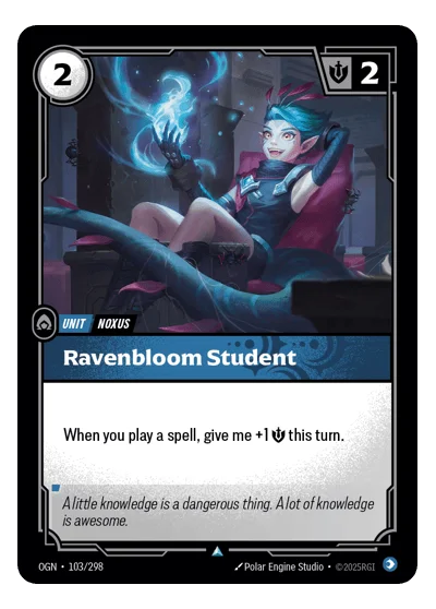 Ravenbloom Student OGN-103 Riftbound TCG