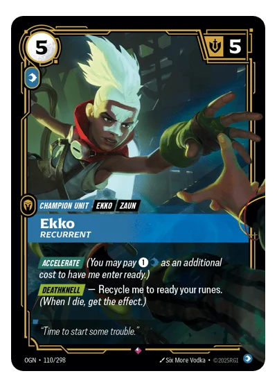 Ekko, Recurrent OGN-110 Rare Origins Riftbound TCG Card