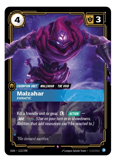 Malzahar, Fanatic OGN-113 Riftbound TCG