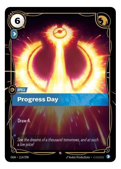 Progress Day OGN-114 Rare Origins Riftbound TCG Card