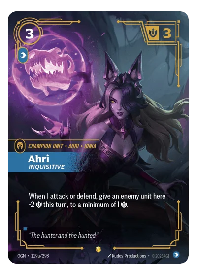 Ahri, Inquisitive OGN-119a Riftbound Chase Card