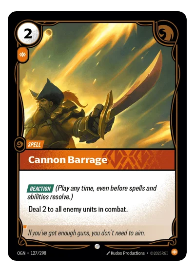 Cannon Barrage OGN-127 Riftbound TCG