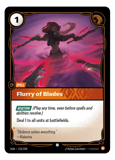 Flurry Of Blades OGN-133 Riftbound TCG
