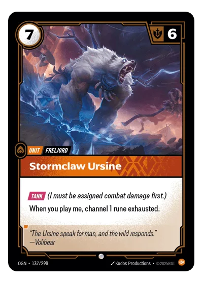 Stormclaw Ursine OGN-137 Common Origins Riftbound TCG Card