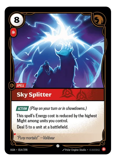 Sky Splitter OGN-14 Common Origins Riftbound TCG Card