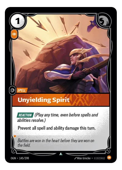 Unyielding Spirit OGN-145 Riftbound TCG