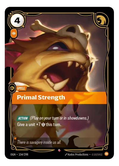 Primal Strength OGN-154 Rare Origins Riftbound TCG Card