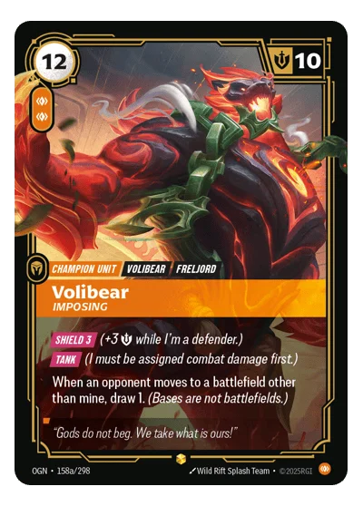 Volibear, Imposing OGN-158a Riftbound TCG
