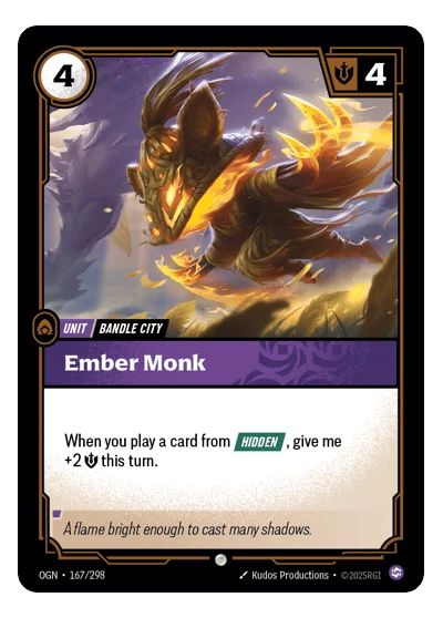 Ember Monk OGN-167 Common Origins Riftbound TCG Card