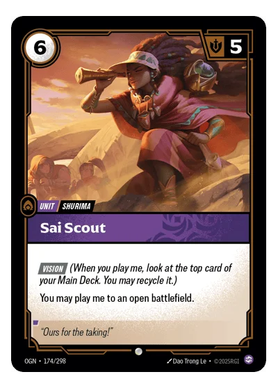 Sai Scout OGN-174 Common Origins Riftbound TCG Card