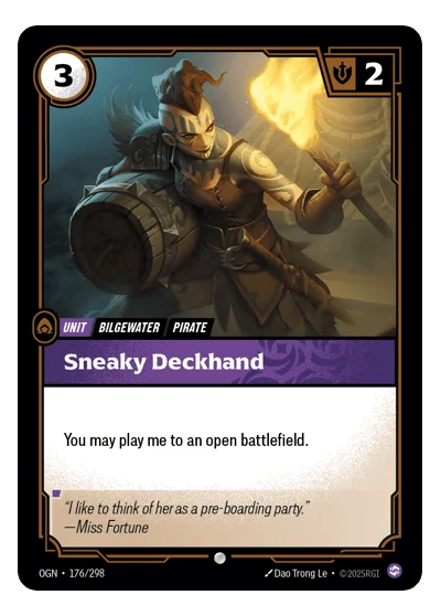 Sneaky Deckhand OGN-176 Riftbound TCG