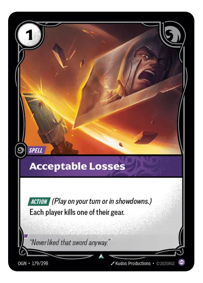Acceptable Losses OGN-179 Riftbound TCG