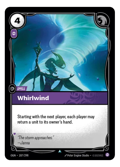 Whirlwind OGN-187 Uncommon Origins Riftbound TCG Card