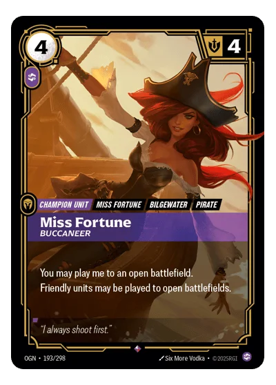 Miss Fortune, Buccaneer OGN-193 Riftbound TCG