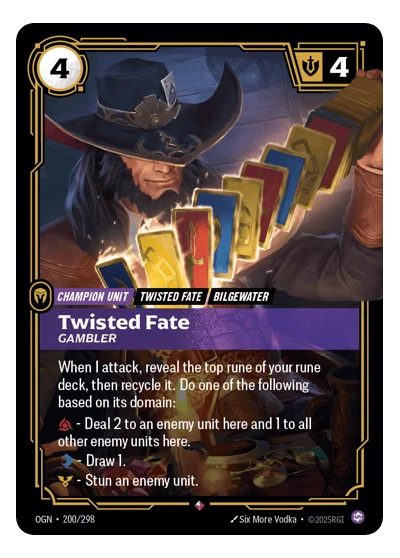 Twisted Fate, Gambler OGN-200 Riftbound TCG